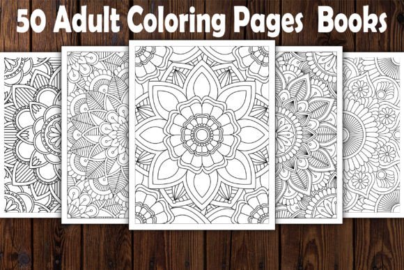50 Adult Coloring Pages Books