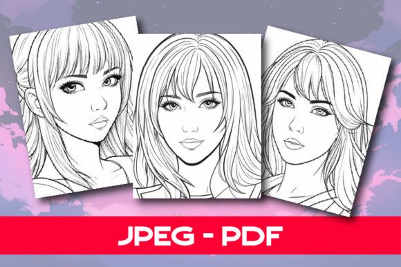 Anime Coloring Pages KDP Interior