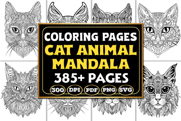 Cat Animal Mandala Coloring Pages