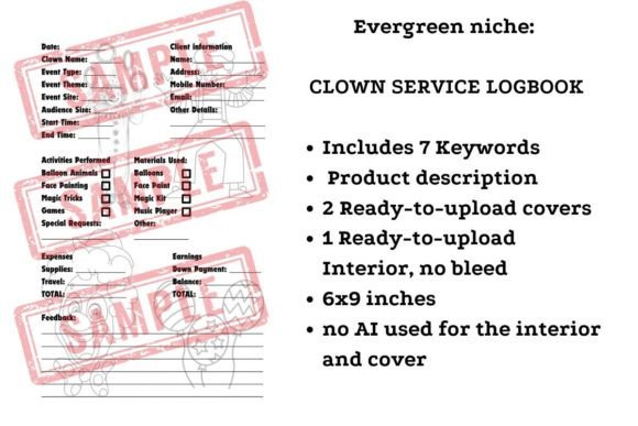 Clown Service Logbook KDP Interior: A Purpose-Built Tracking Tool for Catering Professionals