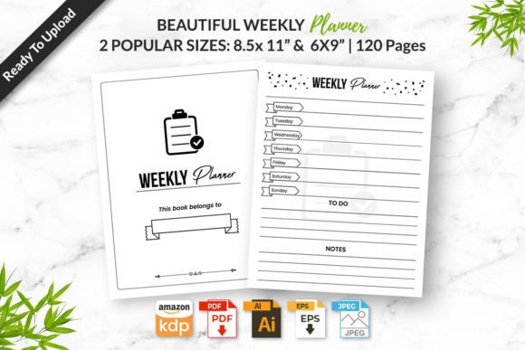 Free Weekly Planner Logbook KDP Interior