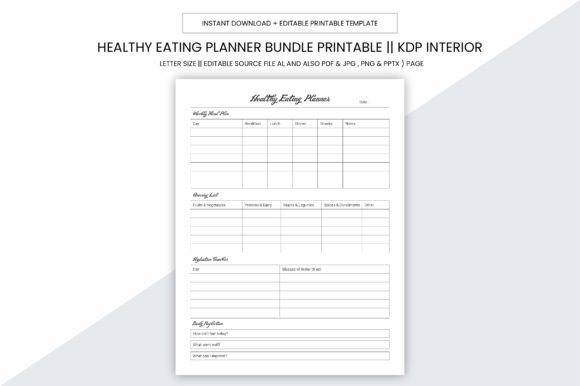 Healthy Eating Planner KDP Interior