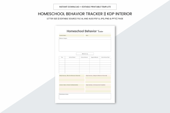 Homeschool Behavior Tracker Kdp Interior