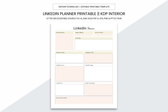 Linkedin Planner Printable Kdp Interior