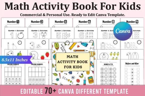 Math Activity Book for Kids for Canva