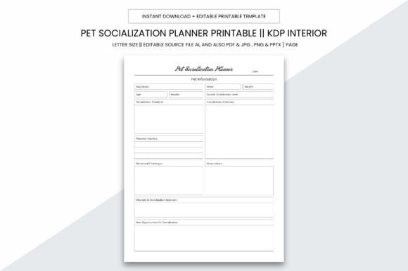 Pet Socialization Planner Kdp Interior