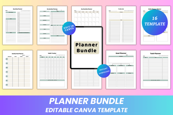 Planner Bundle Canva Kdp Interior