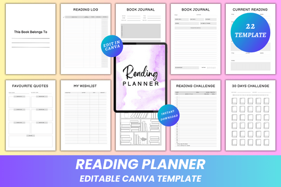 Reading Planner Canva KDP Interior