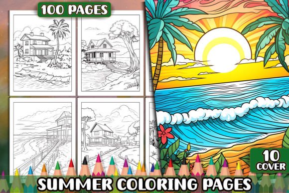 Summer Coloring Pages for KDP Interior