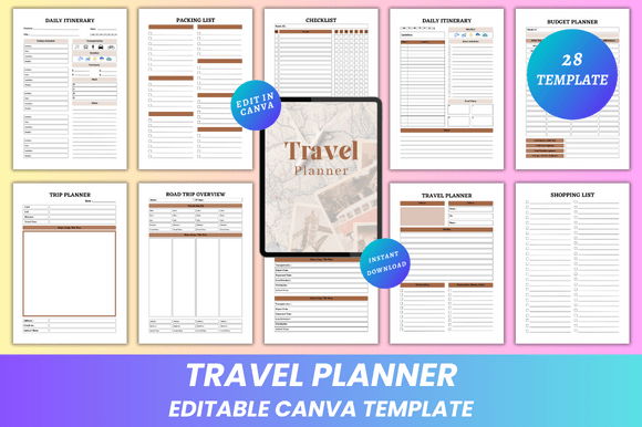 Travel Planner Canva KDP Interior