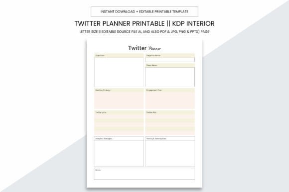 Twitter Planner Kdp Interior Printable