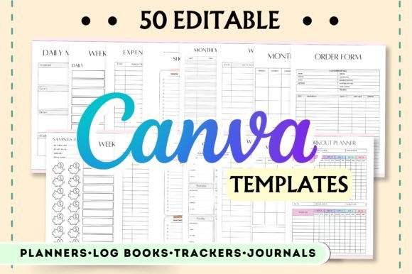 Ultimate 50 Canva Kdp Interior Bundle: Your All-in-One Design Toolkit for Planners, Journals & Trackers
