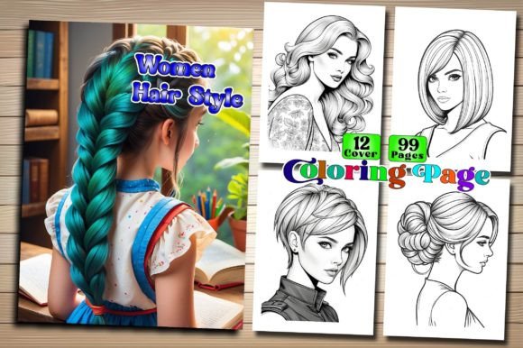 Women Hair Style Coloring Pages for Kids